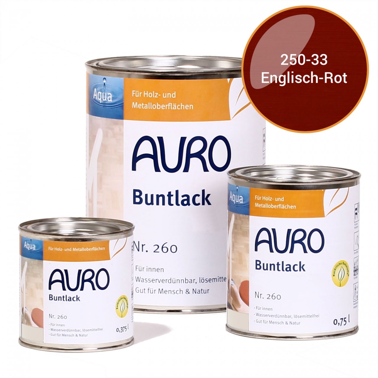 AURO Buntlack gl�nzend Nr.250-33-Englisch-Rot
